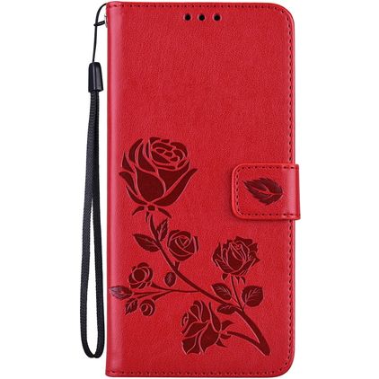 Mobigear Roses HONOR 50 Lite Hülle Klapphülle Geldbörse - Rot