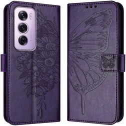 Mobigear Butterfly OPPO Reno 12 Pro Klapphülle Portemonnaie - Lila