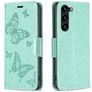 Mobigear Butterfly Samsung Galaxy S24 Plus Hülle Klapphülle Geldbörse - Grün