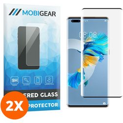 Mobigear Curved Huawei Mate 40 Pro Panzerglas Displayschutz - Hüllenfreundlich - Schwarz (2er Pack)