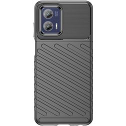 Mobigear Groove Motorola Moto G73 5G Hülle Flexibles TPU Backcover - Schwarz