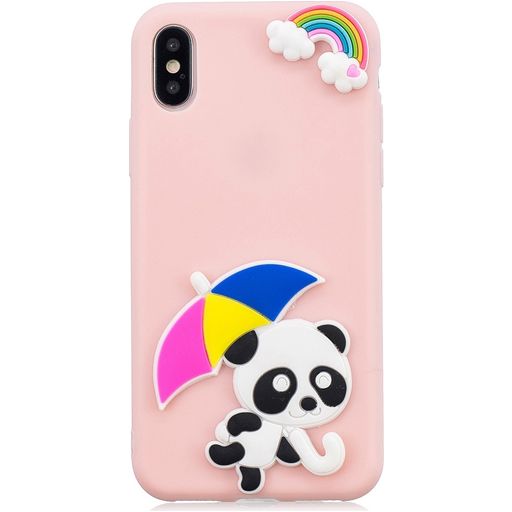 Mobigear Design iPhone XS Max Hülle Flexibles TPU Backcover - Rainbow Panda