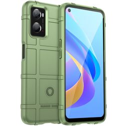 Mobigear Rugged Shield OPPO A76 Hülle Flexibles TPU Backcover Stoßfest - Grün