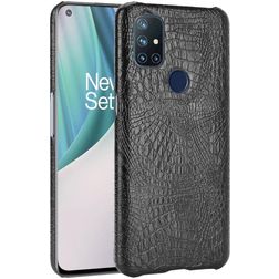Mobigear Croco OnePlus 8 Pro Hülle Hardcase Backcover - Schwarz