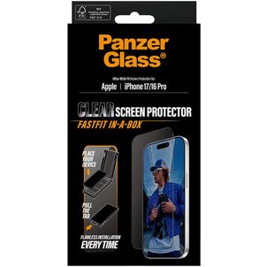 PanzerGlass FastFit iPhone 16 Pro Gehärtetes Glas Displayschutz Privacy - Hüllenfreundlich