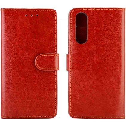 Mobigear Wallet OPPO Reno 3 Pro Hülle Klapphülle Geldbörse - Braun