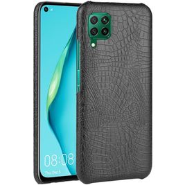 Mobigear Croco Huawei P40 Lite Hülle Hardcase Backcover - Schwarz