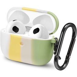 Mobigear Colors Apple AirPods 3 Hülle Silikon (flexibel) - Weiß / Grün / Gelb