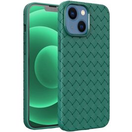 Mobigear Woven iPhone 14 Plus Hülle Flexibles TPU Backcover - Grün