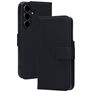Mobiparts Wallet Samsung Galaxy S25 FE Hülle Echtes Leder Klapphülle Geldbörse - Schwarz