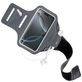 Mobiparts Comfort Fit Handyhalterung Joggen iPhone 16 Pro Sporthülle Neopren Sportarmband - Schwarz