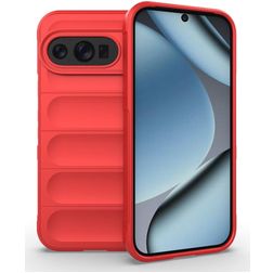 Mobigear Bumpy Google Pixel 10 Pro Hülle Flexibles TPU Backcover - Rot