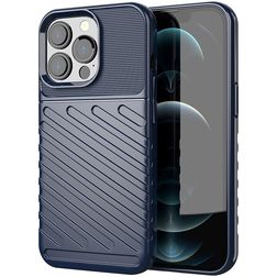 Mobigear Groove iPhone 13 Pro Max Hülle Flexibles TPU Backcover - Blau