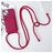 Mobigear Lanyard Card iPhone 15 Plus Silikon Handykette mit Kartenhalter - Weinrot