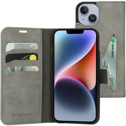 Mobiparts Classic Wallet iPhone 14 Hülle Klapphülle Geldbörse - Granite Grey