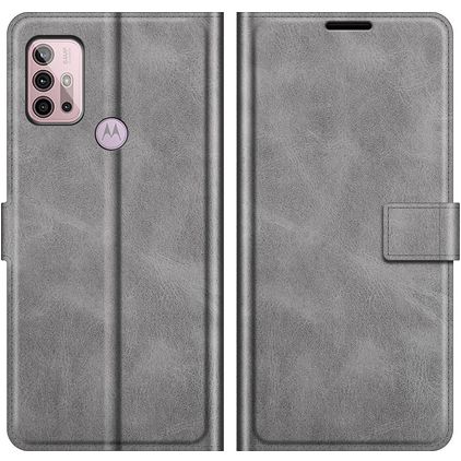 Mobigear Wallet Motorola Moto G10 Hülle Klapphülle Geldbörse - Grau