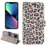 Mobigear Leopard iPhone 14 Hülle Klapphülle Geldbörse - Braun