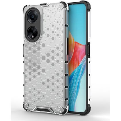 Mobigear Honeycomb OPPO A98 Hülle Hardcase Backcover Stoßfest - Weiß