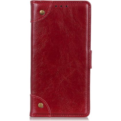 Mobigear Ranch Motorola Moto G60s Hülle Klapphülle Geldbörse - Weinrot
