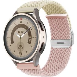 Mobigear Braided Dual Nylon Smartwatch Armband Klappschließe - 22 mm - Pink / Polarstern