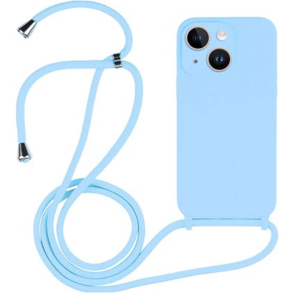 Mobigear Lanyard iPhone 14 Plus Silikon Handykette - Babyblau