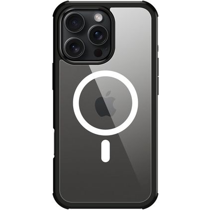 Valenta Full Cover iPhone 16 Pro MagSafe Hülle Gehärtetes Glas Backcover Stoßfest - Schwarz