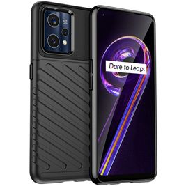Mobigear Groove Realme 9 Pro Plus Hülle Flexibles TPU Backcover - Schwarz
