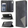 Mobigear Rhombus Slim Samsung Galaxy A01 Hülle Klapphülle - Schwarz