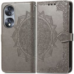 Mobigear Mandala HONOR 70 Hülle Klapphülle Geldbörse - Grau