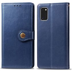 Mobigear Snap Button Samsung Galaxy A41 Hülle Klapphülle Geldbörse - Blau