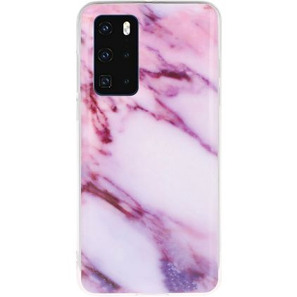 Mobigear Marble Huawei P40 Hülle Flexibles TPU Backcover - Lila