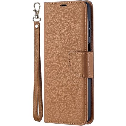Mobigear Excellent Samsung Galaxy A12 Hülle Klapphülle Geldbörse - Cognac