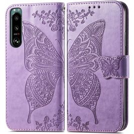 Mobigear Butterfly Sony Xperia 5 IV Hülle Klapphülle Geldbörse - Lila