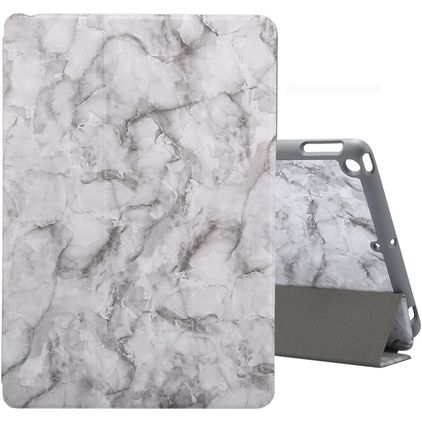 Mobigear Tri-Fold Marble iPad 9 (2021) Hülle Klapphülle + Stifthalter - Grau