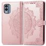 Mobigear Mandala Nokia X30 Hülle Klapphülle Geldbörse - Roségold