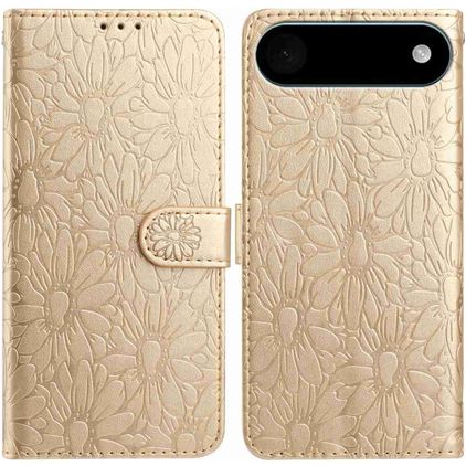 Mobigear Flowers iPhone Air Hülle Klapphülle Geldbörse - Gold