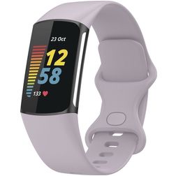 Mobigear Sport Dual Silikon Fitbit Charge 5 Armband Drückerschließe - Lila