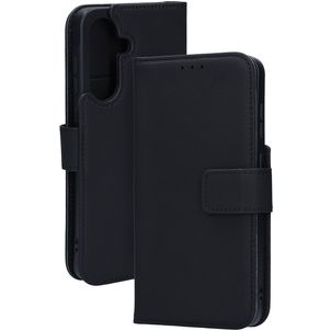Mobiparts Samsung Galaxy A56 Hülle Echtes Leder Klapphülle Geldbörse - Schwarz