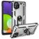 Mobigear Armor Ring Samsung Galaxy A22 4G Hülle Hardcase Backcover Stoßfest mit Ringhalter - Silber