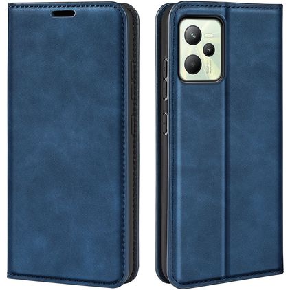 Mobigear Retro Slim Realme C35 Klapphülle Portemonnaie - Dunkelblau
