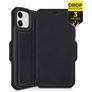 ITSkins HybridFolio iPhone 12 Mini Hülle Echtes Leder Klapphülle - Schwarz