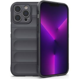 Mobigear Bumpy iPhone 14 Pro Max Hülle Flexibles TPU Backcover - Charcoal