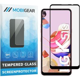 Mobigear Premium LG K51s Panzerglas Gehärtetes Glas Displayschutz - Hüllenfreundlich - Schwarz