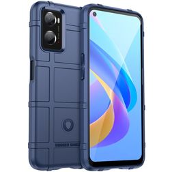 Mobigear Rugged Shield OPPO A76 Hülle Flexibles TPU Backcover Stoßfest - Blau