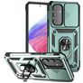 Mobigear Armor Ring Cam Slide Samsung Galaxy A54 Hardcase Backcover Shockproof mit Ringhalter und Kamera-Slider - Grün