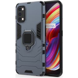 Mobigear Armor Ring Realme 7 Pro Hülle Hardcase Backcover Stoßfest mit Ringhalter - Blau