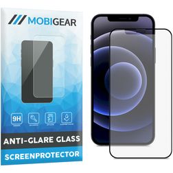 Mobigear Premium iPhone 12 Panzerglas Gehärtetes Glas Displayschutz Anti-Glare - Hüllenfreundlich - Schwarz