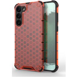 Mobigear Honeycomb Samsung Galaxy S23 Plus Hülle Hardcase Backcover Stoßfest - Rot