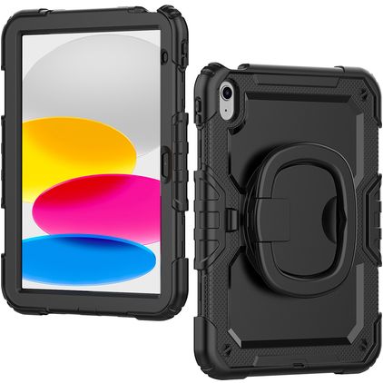 Mobilize Rotating Defender iPad 10 (2022) Hülle Kunststoff,Silikon Backcover + Schulterträger + Ständer - Schwarz