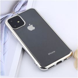 Mobigear Royal iPhone 11 Hülle Flexibles TPU Backcover - Transparent / Silber